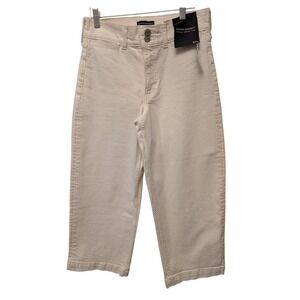 Banana Republic High Rise Wide Leg Crop Jeans White Denim 27P NEW Summer Preppy